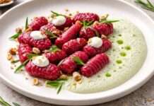 Der Februar in der französischen Küche: Rote-Bete-Gnocchi mit Estragon-Schaum Rote-Bete-Gnocchi-mit-Estragon-Schaum