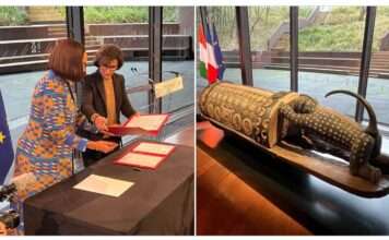 Ein Trommelschlag der Geschichte: Frankreich restituiert koloniales Kulturerbe an die Elfenbeinküste Rückgabe_Tambour-Parleur_ScreenX