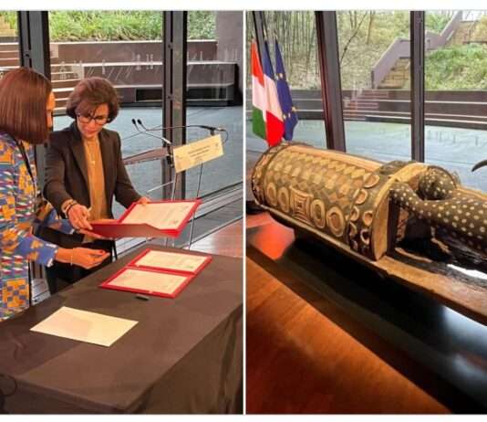 Ein Trommelschlag der Geschichte: Frankreich restituiert koloniales Kulturerbe an die Elfenbeinküste Rückgabe_Tambour-Parleur_ScreenX