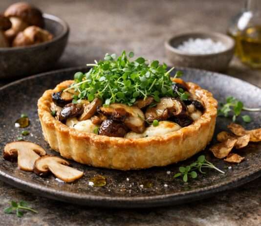 Der Februar in der französischen Küche – Steinpilz-Tartelette mit Ziegenfrischkäse und Kresse Steinpilz-Tartelette-mit-Ziegenfrischkäse-und-Kresse