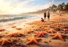 Wenn das Meer seine Sterne verliert – Ein Morgen in der Loire Atlantique Strandung-Seesterne_Illustration