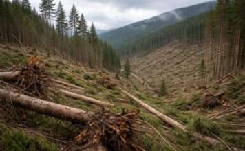 Wenn der Wald fällt: 80.000 Kubikmeter Windbruch im Espinouse-Massiv Sturm-Windbruch_Illustration