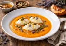 Der Februar in der französischen Küche – Suppe von geröstetem Kürbis mit Lavendelhonig und Ricotta-Nocken Suppe-von-geröstetem-Kürbis-mit-Lavendelhonig-und-Ricotta-Nocken