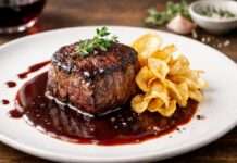 Der Februar in der französischen Küche – Tournedos vom Rind mit Rotweinjus und Pastinakenchips Tournedos-vom-Rind-mit-Rotweinjus-und-Pastinakenchips