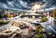 Wenn der Himmel nicht zur Ruhe kommt – Frankreich im Dauerregen Überschwemmungen-West-Frankreich_Illustration