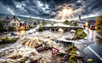 Wenn der Himmel nicht zur Ruhe kommt – Frankreich im Dauerregen Überschwemmungen-West-Frankreich_Illustration