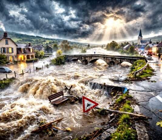 Wenn der Himmel nicht zur Ruhe kommt – Frankreich im Dauerregen Überschwemmungen-West-Frankreich_Illustration