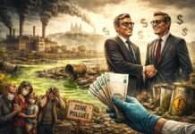 Kommentar: Skrupelloses Gewinnstreben zu Lasten der Menschen – das muss endlich aufhören! Umweltzerstörung-im-Namen-des-Profits_Illustration