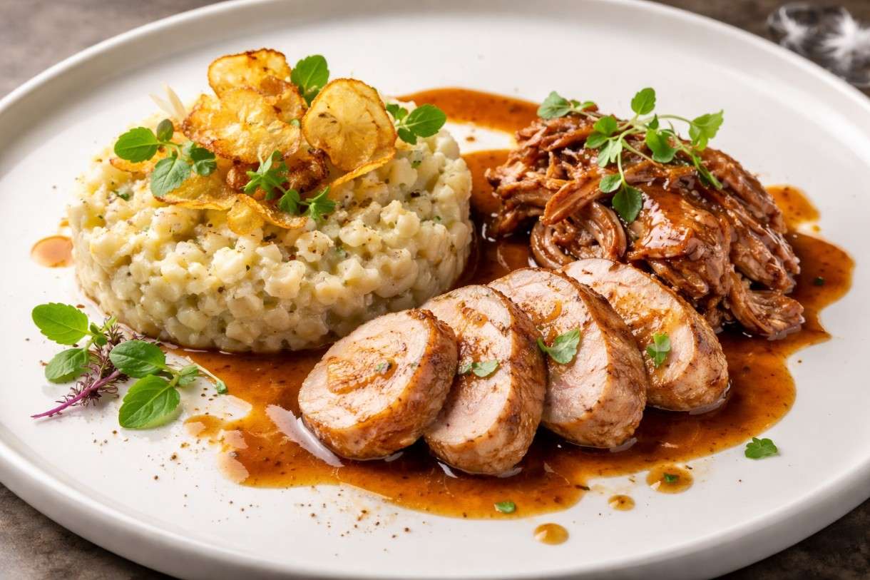 Der Februar in der französischen Küche - Zweierlei vom Kaninchen mit Sellerie-Risotto