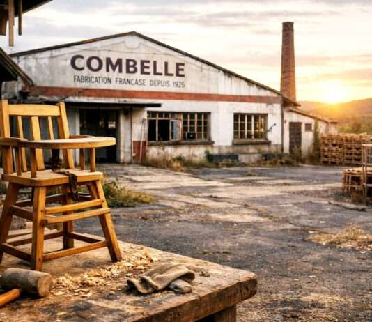 Das leise Verschwinden eines Klassikers – Wie Combelle zum Sinnbild industrieller Zerbrechlichkeit wurde Combelle_Babystuhl_Illustration