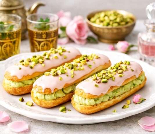 Ramadan in der französischen Küche: Éclairs à la pistache et eau de rose Éclairs-à-la-pistache-et-eau-de-rose
