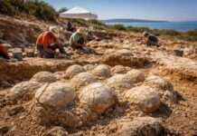 Ein Fenster in eine versunkene Welt: Der spektakuläre Dino-Fund von Mèze Eier-Dinosaurier-Meze_Illustration