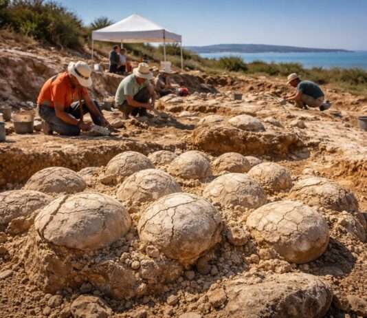 Ein Fenster in eine versunkene Welt: Der spektakuläre Dino-Fund von Mèze Eier-Dinosaurier-Meze_Illustration