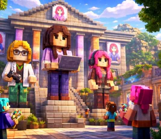 Ein Museum aus Pixeln – Wie Minecraft die Frauen der Videospielbranche sichtbar macht Frauen-Gamingbranche_Illustration