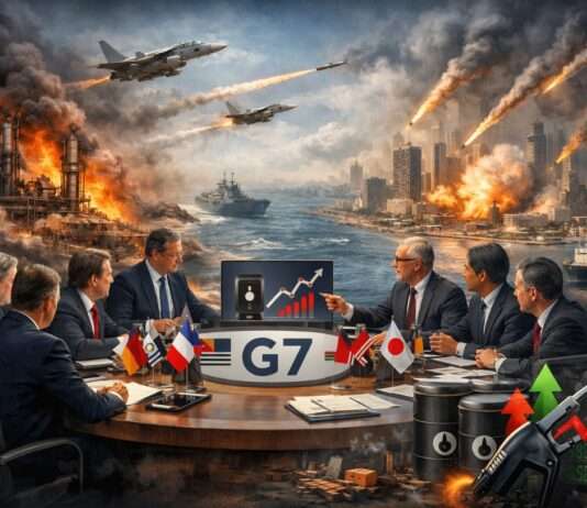 G7-Finanzminister im Krisenmodus: Wie der Nahostkrieg die Weltwirtschaft erschüttert G7-Krisentreffen_Illustration