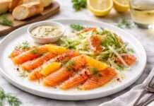 Gravlax de saumon aux agrumes mit Fenchel – ein moderner Frühlingsklassiker der französischen Küche Gravlax-de-saumon-aux-agrumes-mit-Fenchel