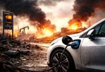 Kommentar: Der Preis der Erkenntnis – Warum wir erst im Schatten der Bomben klüger werden Krieg-fördert-Elektromobilität_Illustration