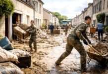 Zwischen Schlamm und Zusammenhalt: Wie die Charente-Maritime nach der Flut wieder aufsteht Militär-Soldaten-Aufräumarbeiten-Charante-Maritime_Illustration