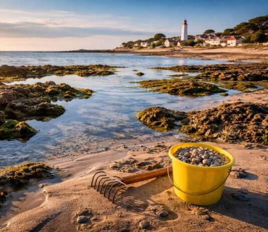 Wenn das Meer sich zurückzieht Muscheln-sammeln-Gezeiten_Illustration
