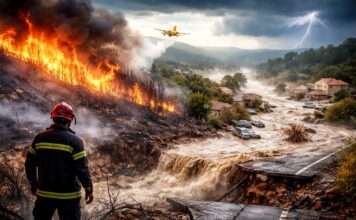 Katastrophen im Dauerlauf: Warum das Département Aude jetzt auf staatliche Hilfe drängt Naturkatastrophen_Aude_Illustration
