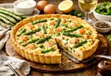 Es ist Spargelzeit – Genuss aus dem Ofen: Quiche mit Spargel, Lachs und Crème fraîche Quiche-mit-Spargel-und-Lachs-und-Crème-fraîche