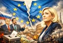 Europa als politisches Instrument: Die paradoxe Strategie der Nationalisten Rechtspopulismus-Europa-Spannungen_Illustration