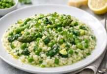 Risotto printanier aux légumes verts – Frühlingsrisotto mit grünem Gemüse Risotto-printanier-aux-légumes-verts