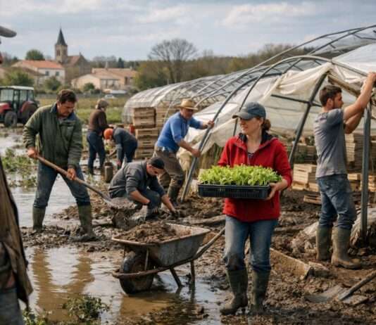 Wenn das Dorf zusammenrückt – Solidarität nach den Unwettern in der Gironde Solidarität-Hilfe_Illustration
