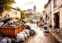 Nach dem Wasser – Die Bwohner von Saintes ringen um ihr Zuhause Überschwemmung_Schäden_Illustration