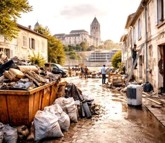 Nach dem Wasser – Die Bwohner von Saintes ringen um ihr Zuhause Überschwemmung_Schäden_Illustration