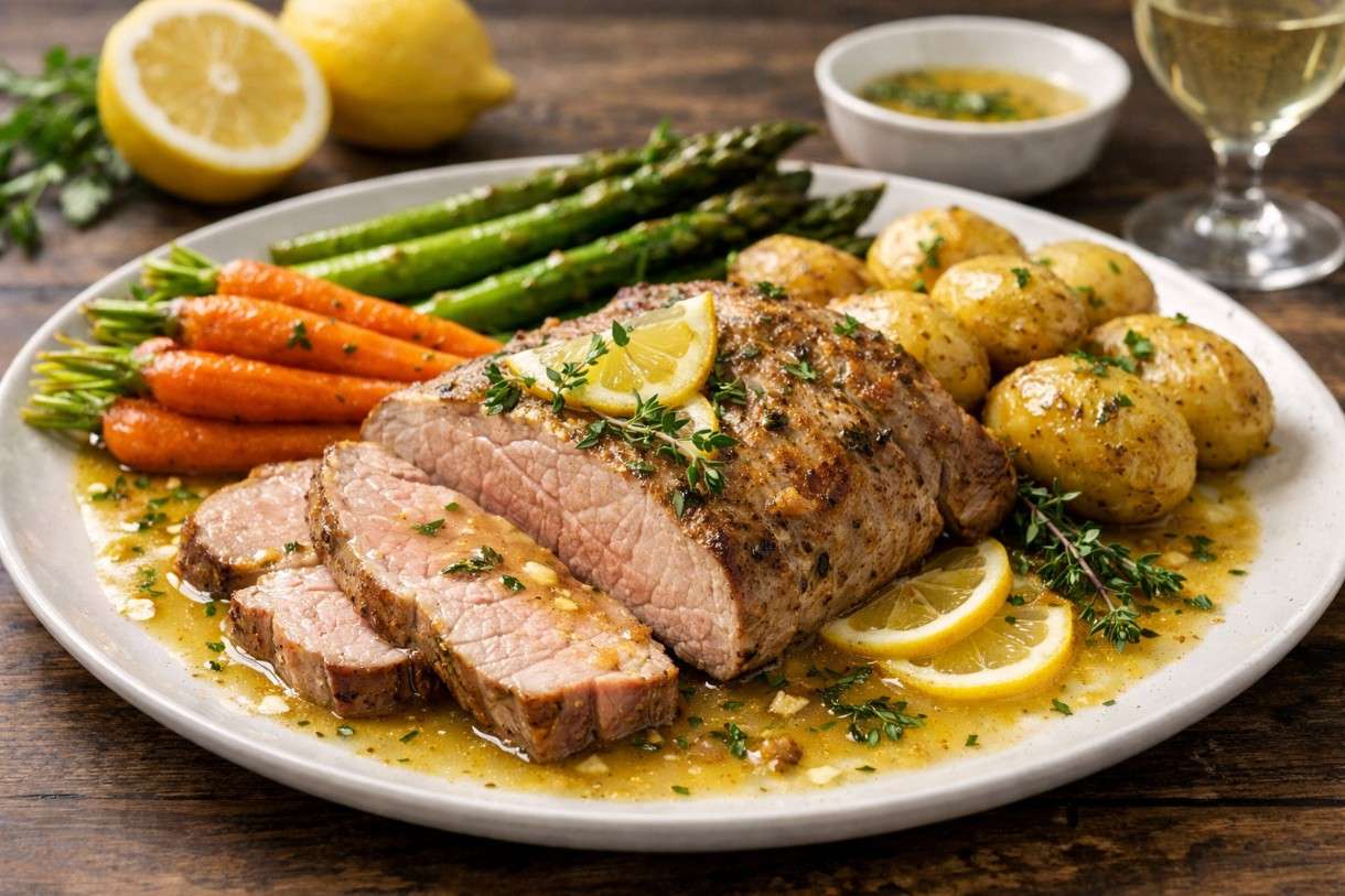 Veau rôti au citron et thym frais - Ein elegantes Frühlingsgericht der französischen Küche