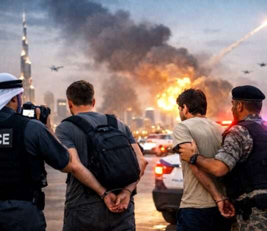 Wenn das Filmen zur Straftat wird: Drei Franzosen und die unsichtbaren Grenzen der Information Verhaftungen-Dubai-Krieg-Filmen_Illustration