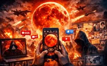 Wenn der Mond rot glüht und das Netz durchdreht Verschwörungstheorie-Blutmond-Krieg_Illustration