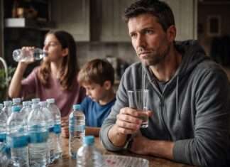 Wenn der Wasserhahn schweigt – Familien und die Angst, die aus der Leitung kommt Vogesen-PFAS-Trinkwasser_Illustration