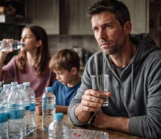 Wenn der Wasserhahn schweigt – Familien und die Angst, die aus der Leitung kommt Vogesen-PFAS-Trinkwasser_Illustration