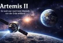 Weiter als je zuvor: Artemis II verschiebt die Grenzen des Menschlichen Artemis II_ Rekord-über-der-Erde_Illustration