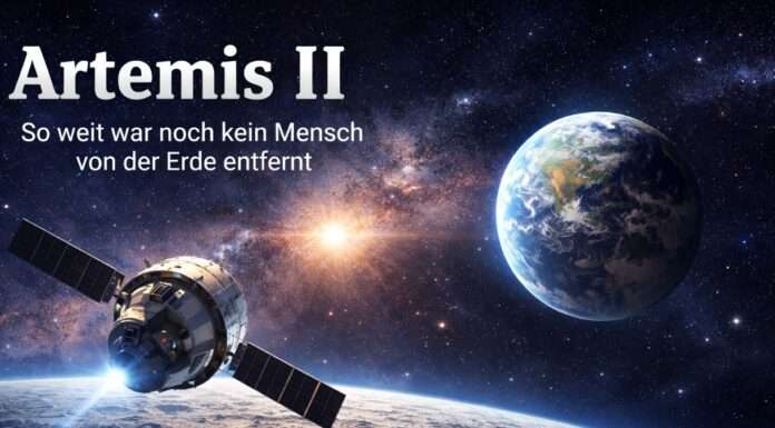 Weiter als je zuvor: Artemis II verschiebt die Grenzen des Menschlichen Artemis II_ Rekord-über-der-Erde_Illustration