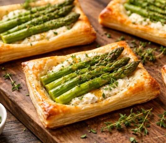 Es ist Spargelzeit – Spargel im Blätterteig mit Ziegenkäse und Thymian Asparagus-Törtchen-mit-Ziegenkäse