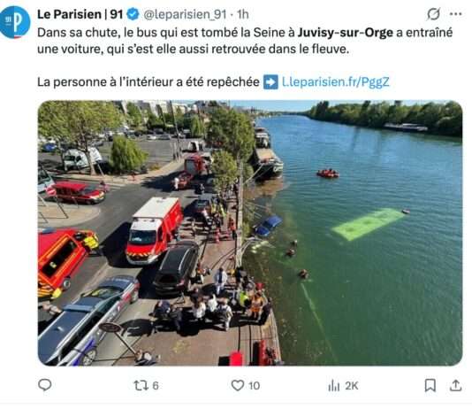 Busunglück in Juvisy-sur-Orge: Linienbus stürzt in die Seine – Was bislang bekannt ist Busunglück-Seine_ScreenX