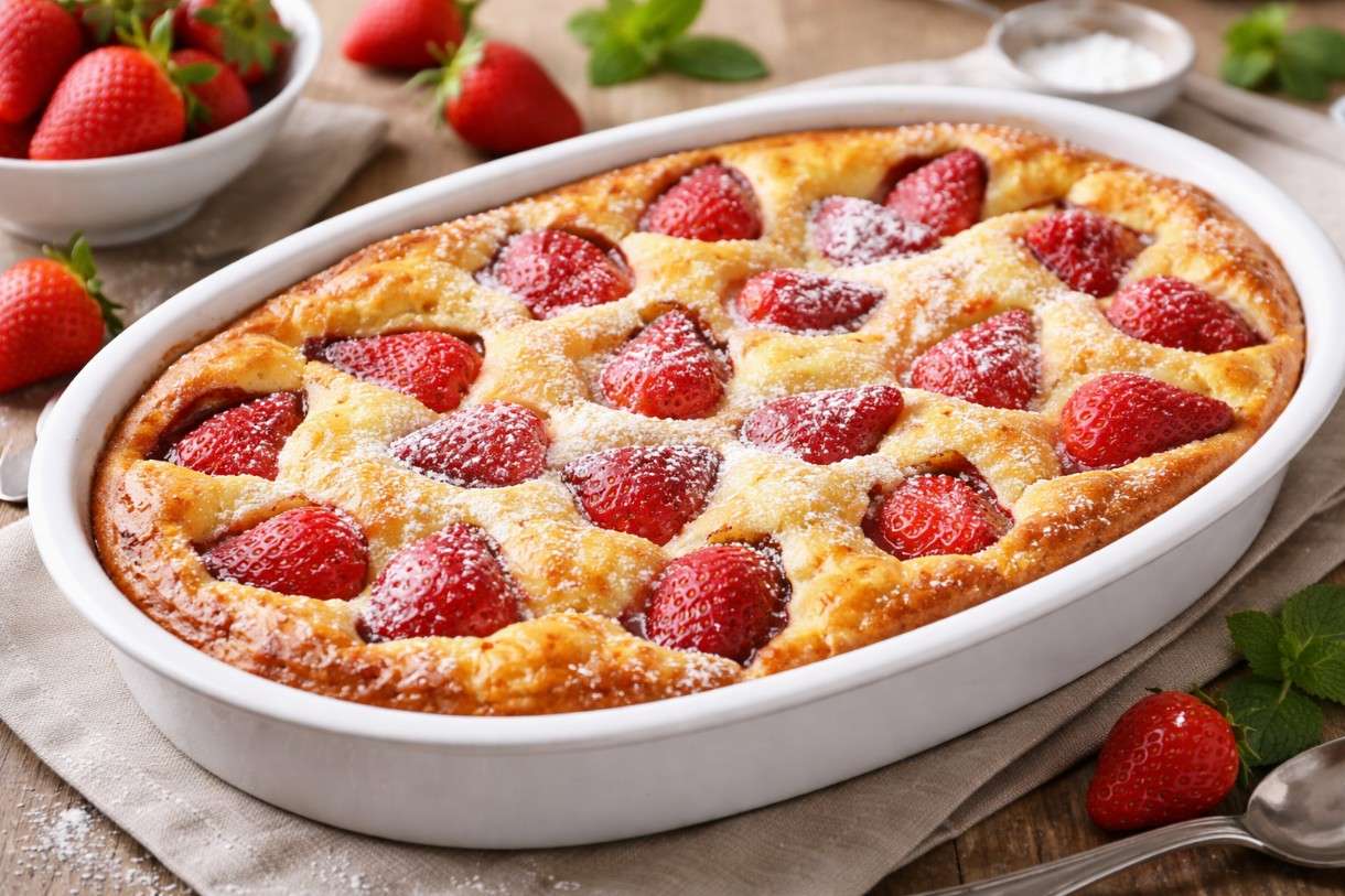 Die Zeit der Erdbeeren hat begonnen – und mit ihr die Rückkehr eines französischen Klassikers: Clafoutis aux fraises