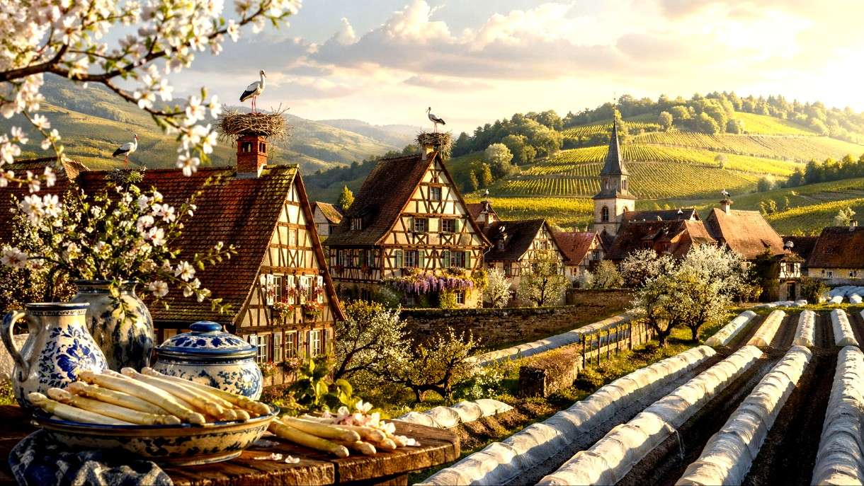 Elsass im Frühling – Wo Störche klappern und Spargel zur Kultur wird