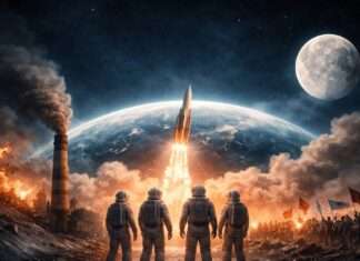 Flucht nach oben – oder der große Irrtum vom rettenden Mond Flucht-ins-All_Illustration