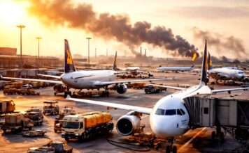 Der Preis des Krieges: Wie der Nahostkonflikt Europas Flugverkehr verteuert Flugverbindungen-im-Schatten-des-Krieges_Illustration