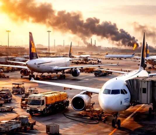 Der Preis des Krieges: Wie der Nahostkonflikt Europas Flugverkehr verteuert Flugverbindungen-im-Schatten-des-Krieges_Illustration