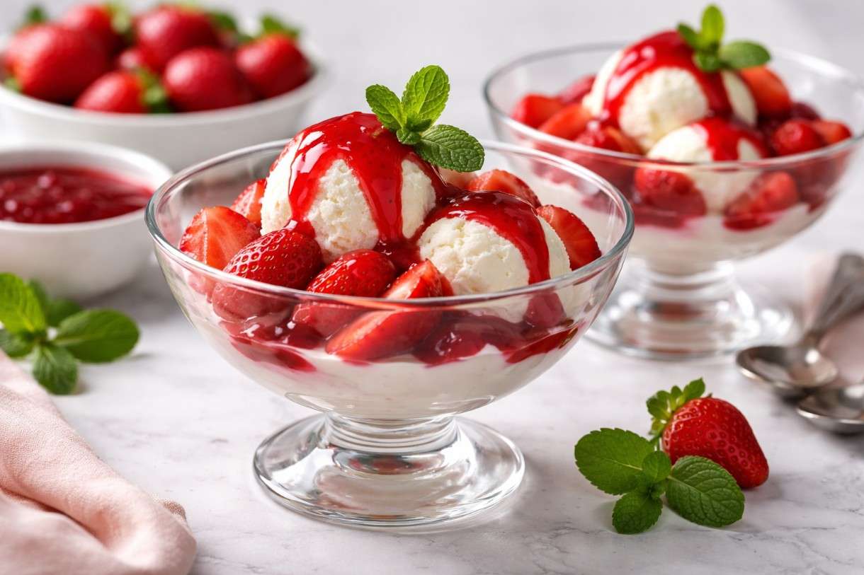 Die Zeit der Erdbeeren hat begonnen - Fraise Melba