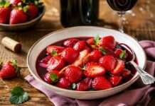 Die Zeit der Erdbeeren hat begonnen: Fraises au vin rouge Fraises-au-vin-rouge
