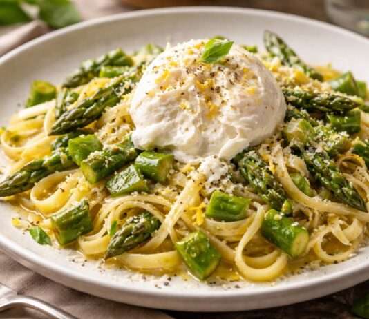 Es ist Spargelzeit – Spargel-Pasta mit Burrata und Zitronenzeste Frische-Pasta-mit-Burrata-und-Spargel