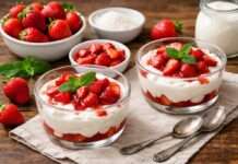 Die Zeit der Erdbeeren hat begonnen: Fromage blanc aux fraises – Frischkäse mit Erdbeeren Fromage-blanc-aux-fraises