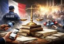 Die Indiskretion als Symptom: Frankreichs Justiz zwischen Transparenzdruck und Autoritätsverlust Justiz-und-die-Presse_Illustration