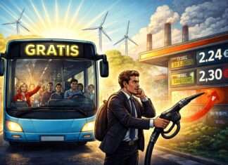 Kommentar: So sieht Verantwortung aus – Warum kostenlose Busse mehr Mut zeigen als jede Spritpreisbremse Kostenloser-Nahverkehr-vs-hohe-Spritpreise_Illustration